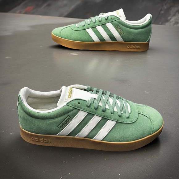 Adidas VL Court 2.0 Green White Gum Sneakers Mens Size 12 BNIB Retro Y2K Classic